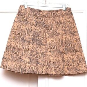 Rebecca Taylor lace up Snake Print Aline Skirt size 4